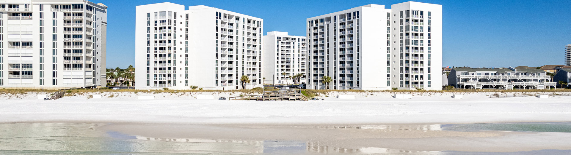 Shoreline Towers from the Gulf looking at the beach